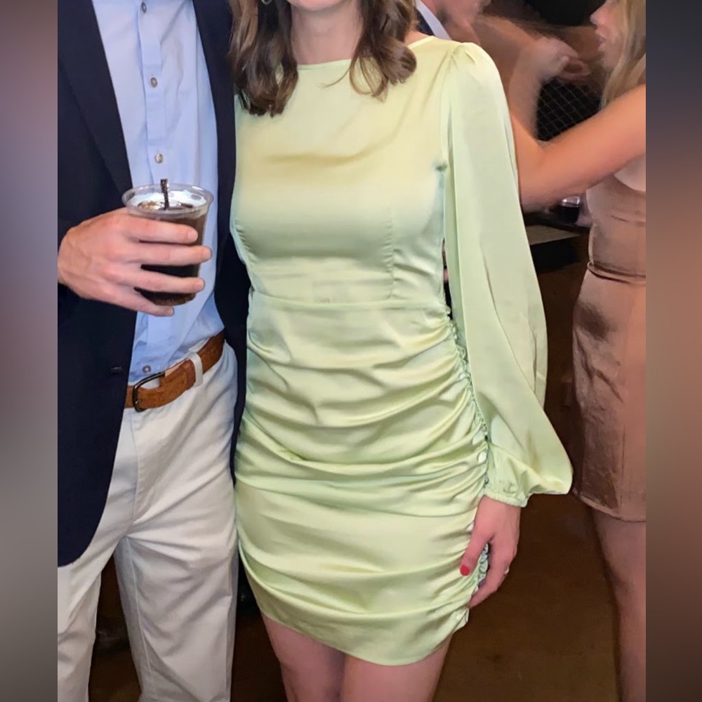 Princess Polly Size 6 Sage Satin Cocktail Dress